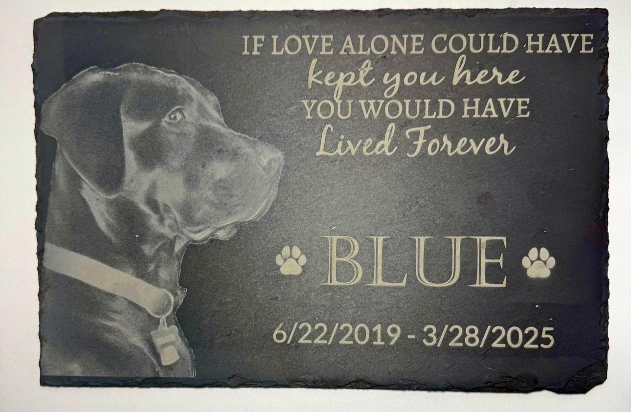 Personalized Black Slate Pet Memorial Name Plaque