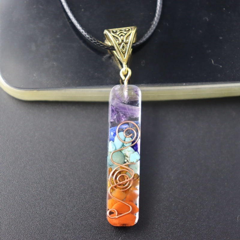 Reiki Healing Energy Crystal Chakra Necklace