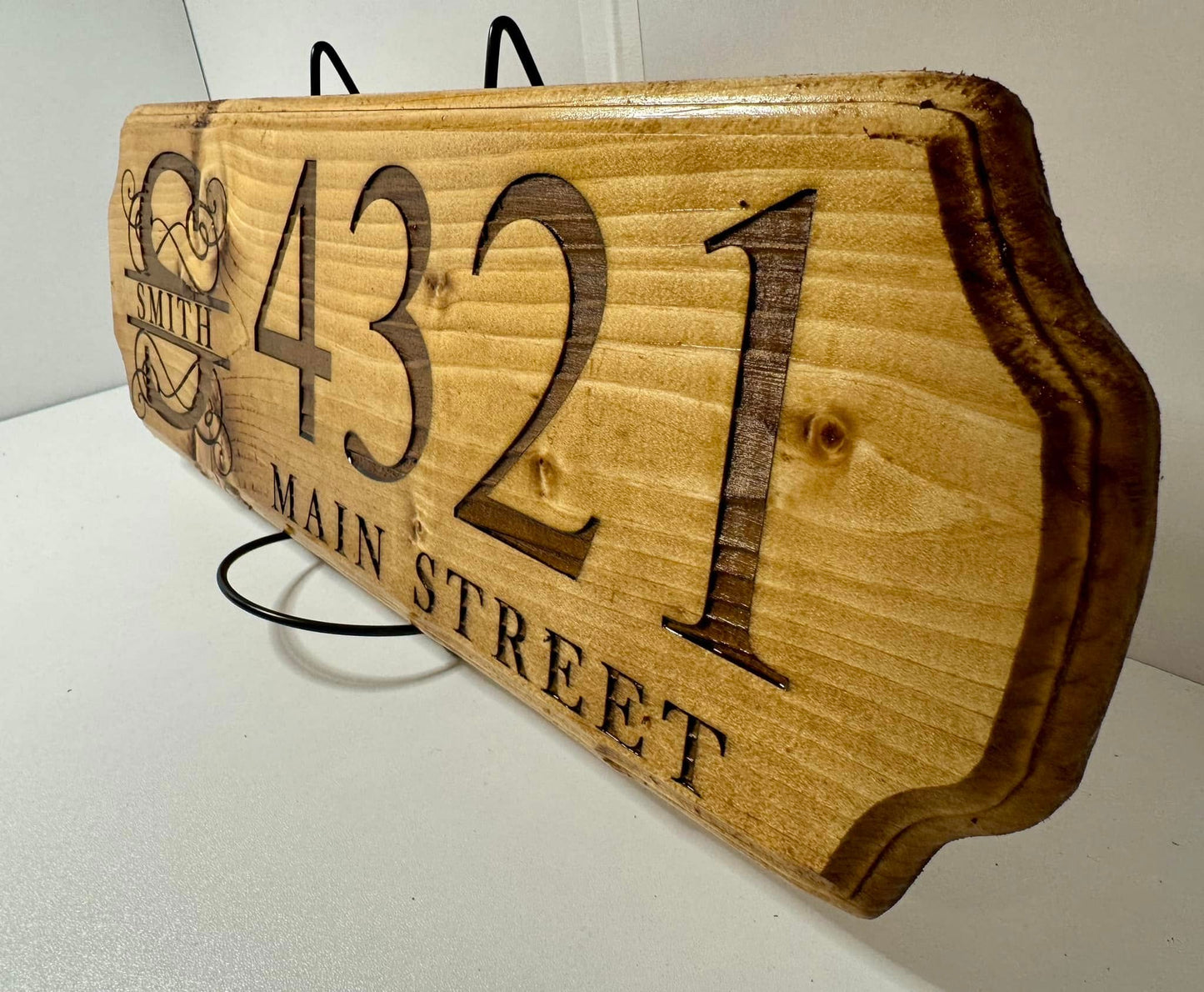 Monogram Name and Address Wooden Sign Plaque
