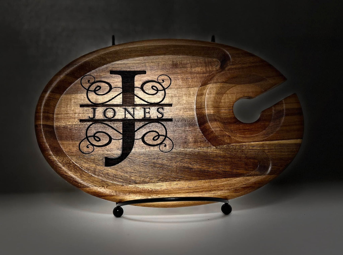 Custom Monogram Wine and Cheese Charcuterie Board