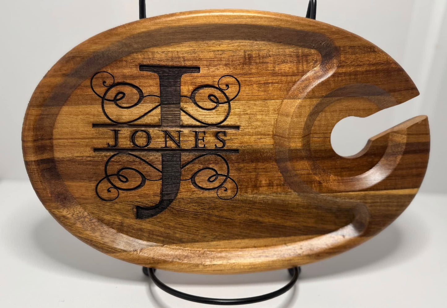 Custom Monogram Wine and Cheese Charcuterie Board