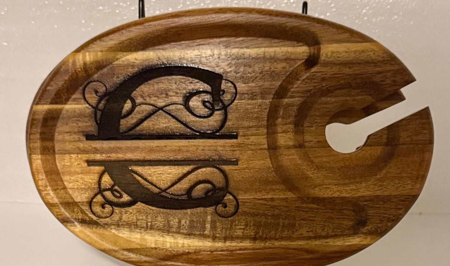Custom Monogram Wine and Cheese Charcuterie Board