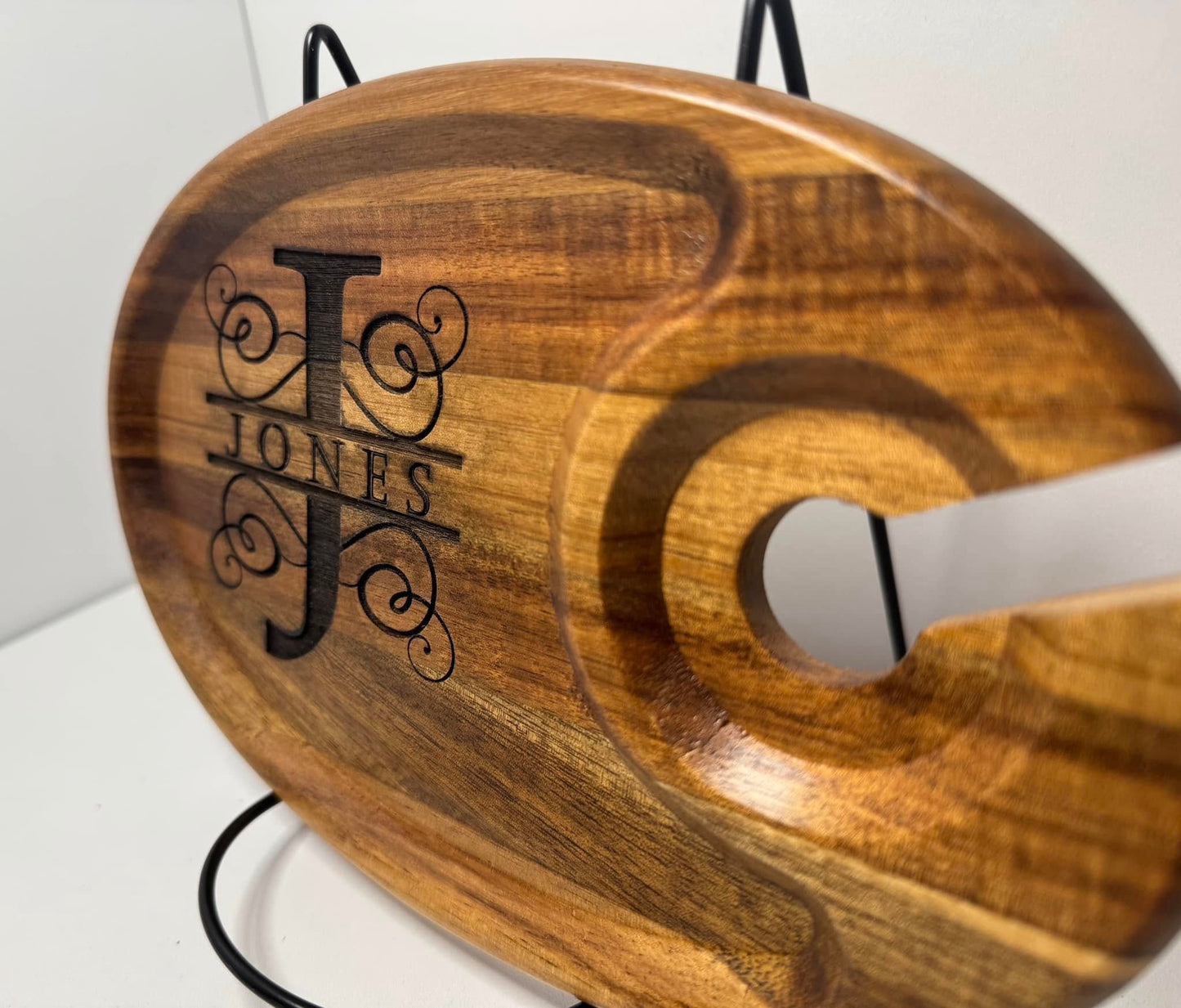 Custom Monogram Wine and Cheese Charcuterie Board