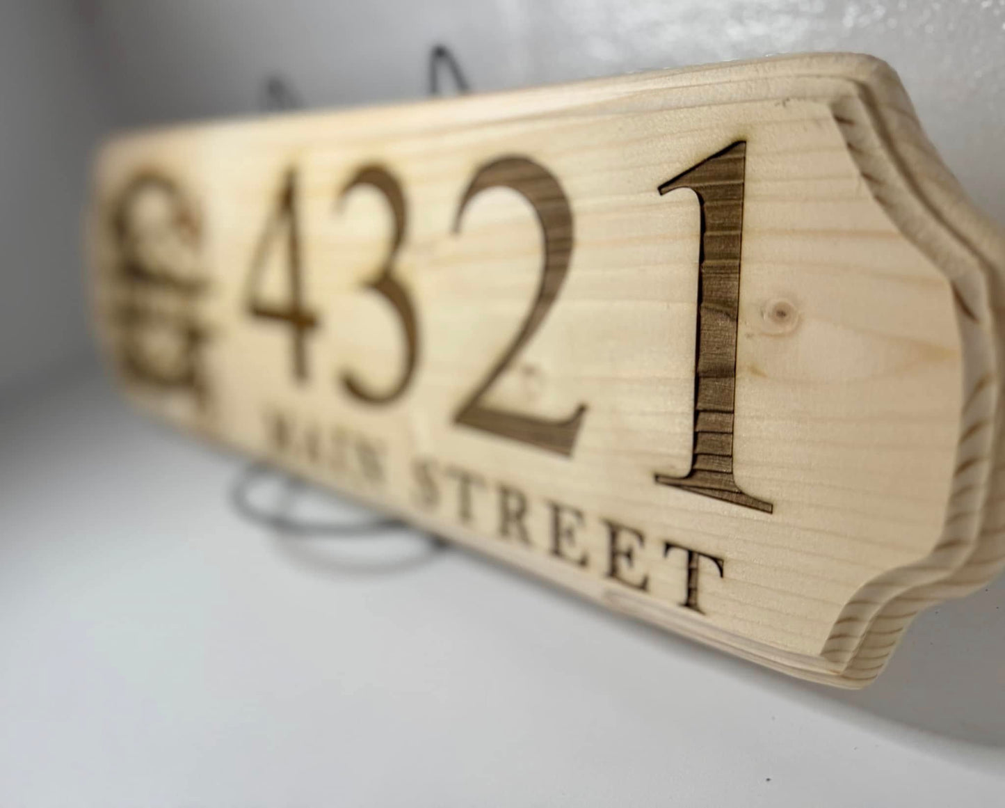 Monogram Name and Address Wooden Sign Plaque