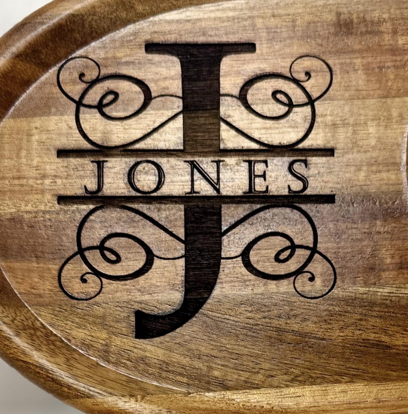 Custom Monogram Wine and Cheese Charcuterie Board