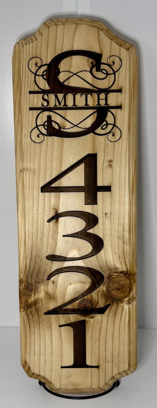 Monogram Name and Address Wooden Sign Plaque