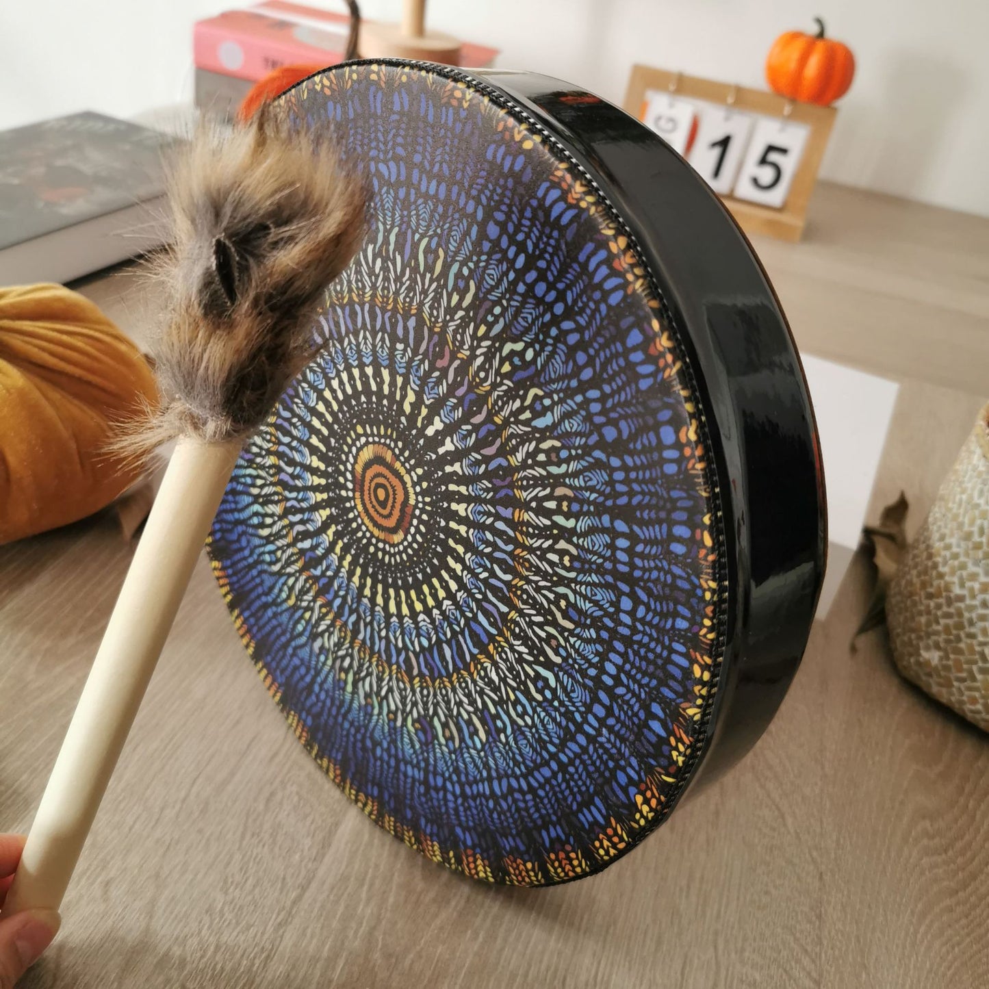 Tree Of Life Flower Bird Lion Crow Small Hand Drum