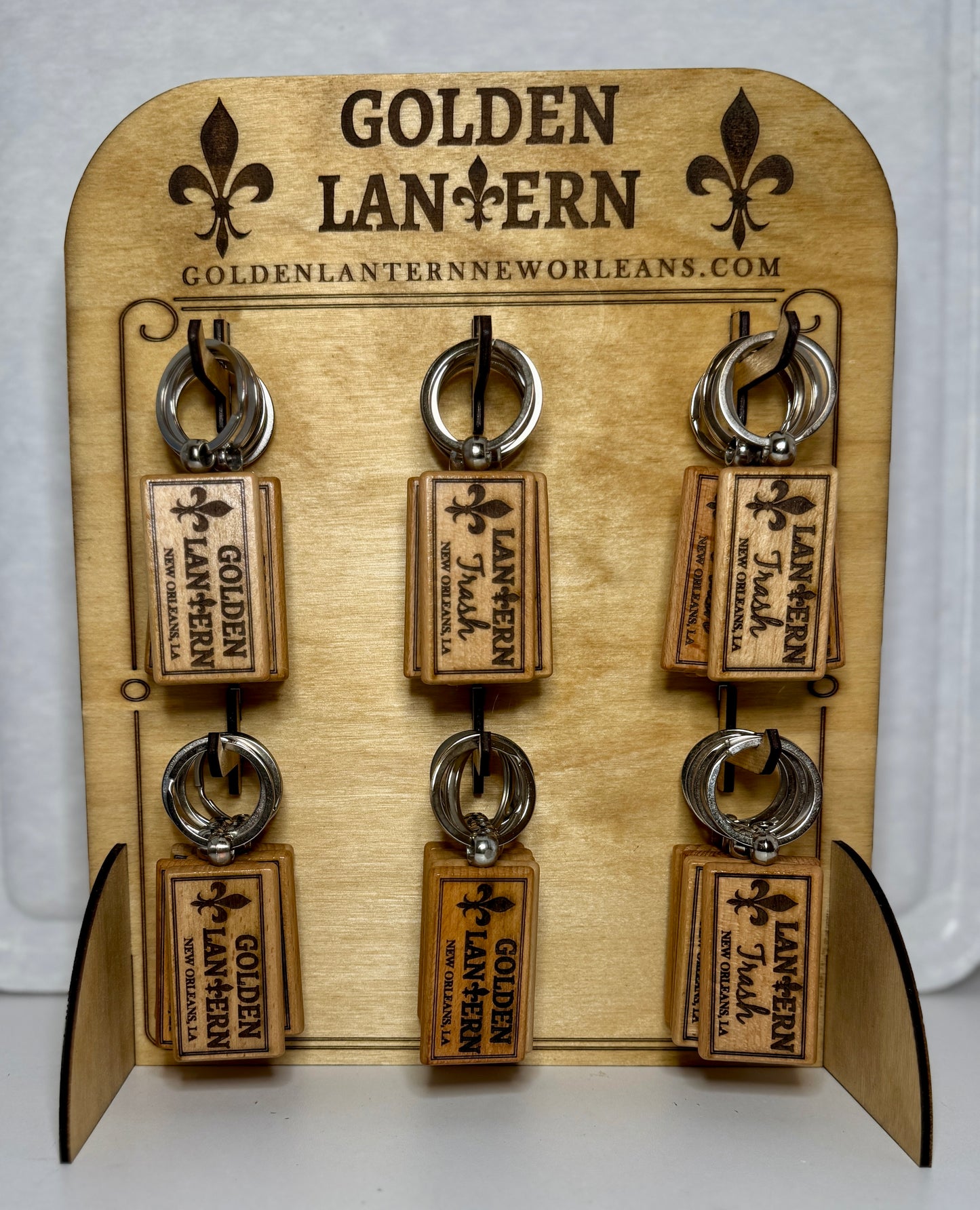 Business Name and QR Code Personalized Wooden Keychain 2 Sides with Bulk Options