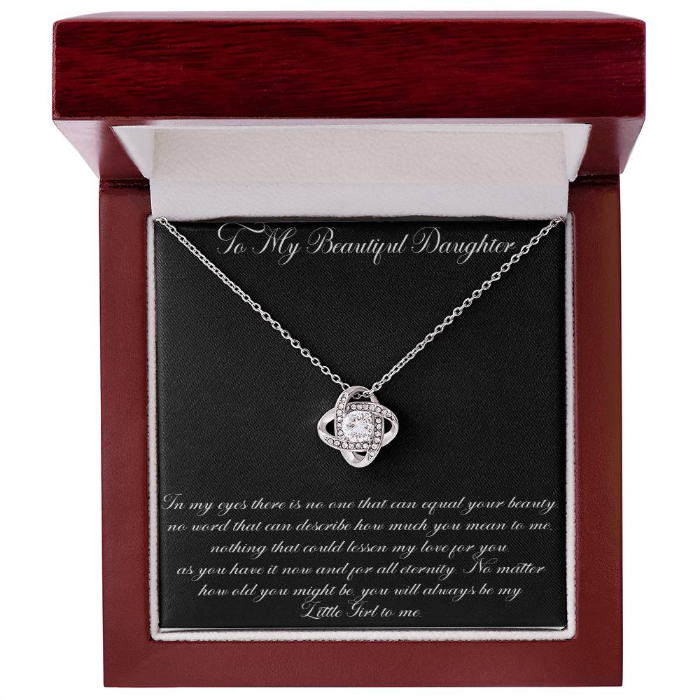 To My Beautiful Daughter Love Knot Necklace