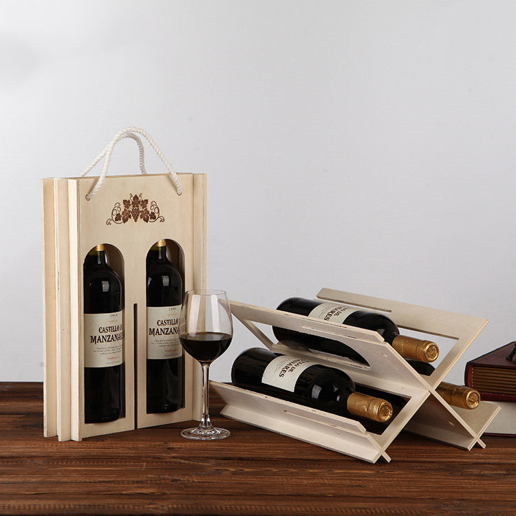 Creative Wooden Wine Rack Converts to Wine Box