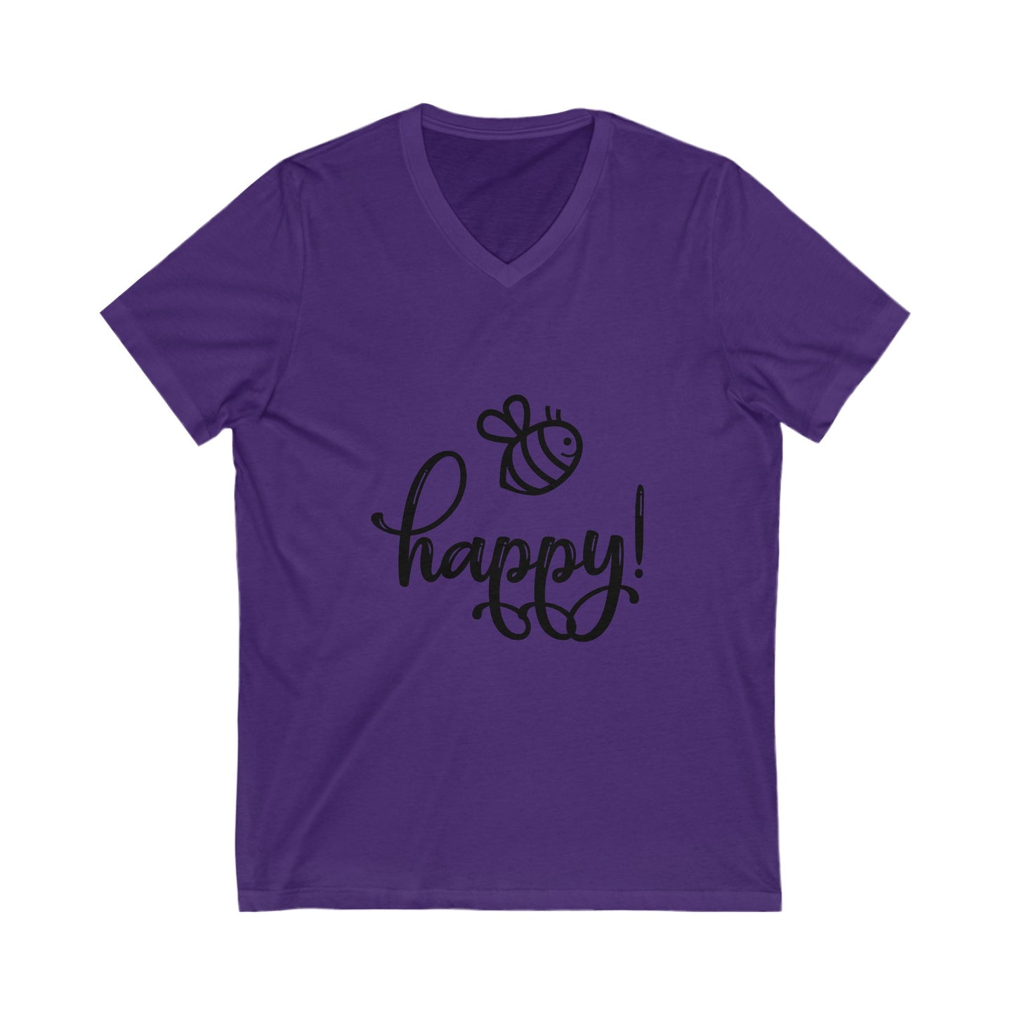 Bee Happy Women's Jersey Short Sleeve V-Neck Tee