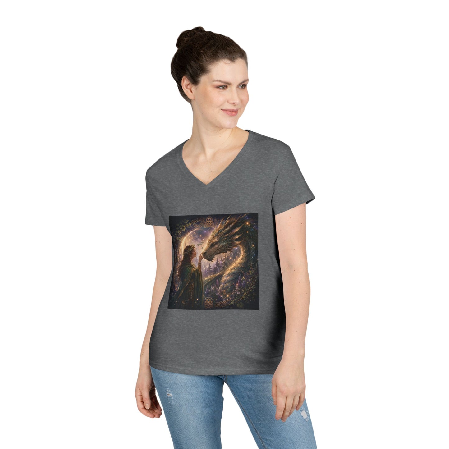 Dragon Boop V-Neck T-Shirt Spiritual Fantasy Women's Tee
