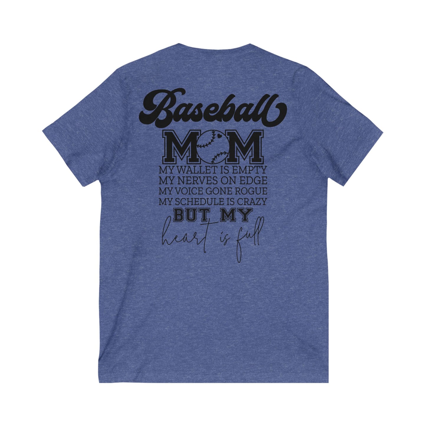 Baseball Mom Women's Jersey Short Sleeve V-Neck Tee