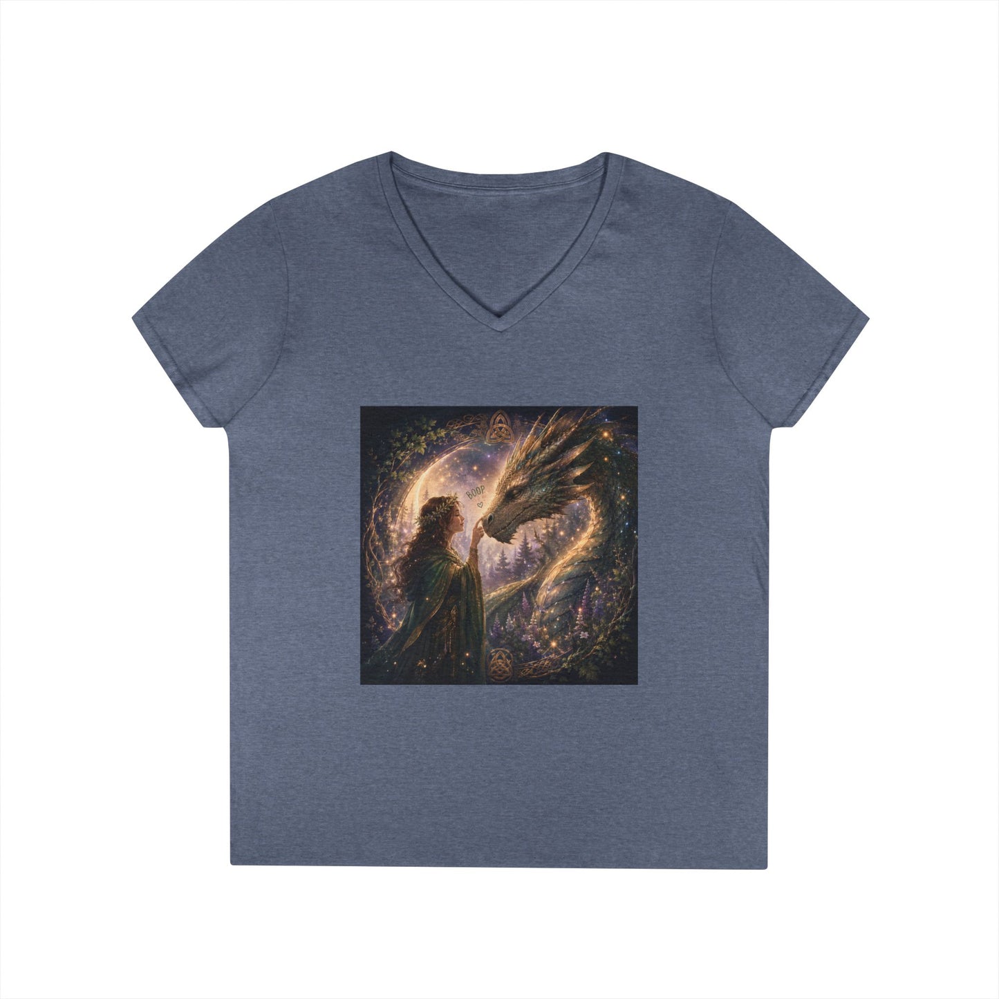 Dragon Boop V-Neck T-Shirt Spiritual Fantasy Women's Tee