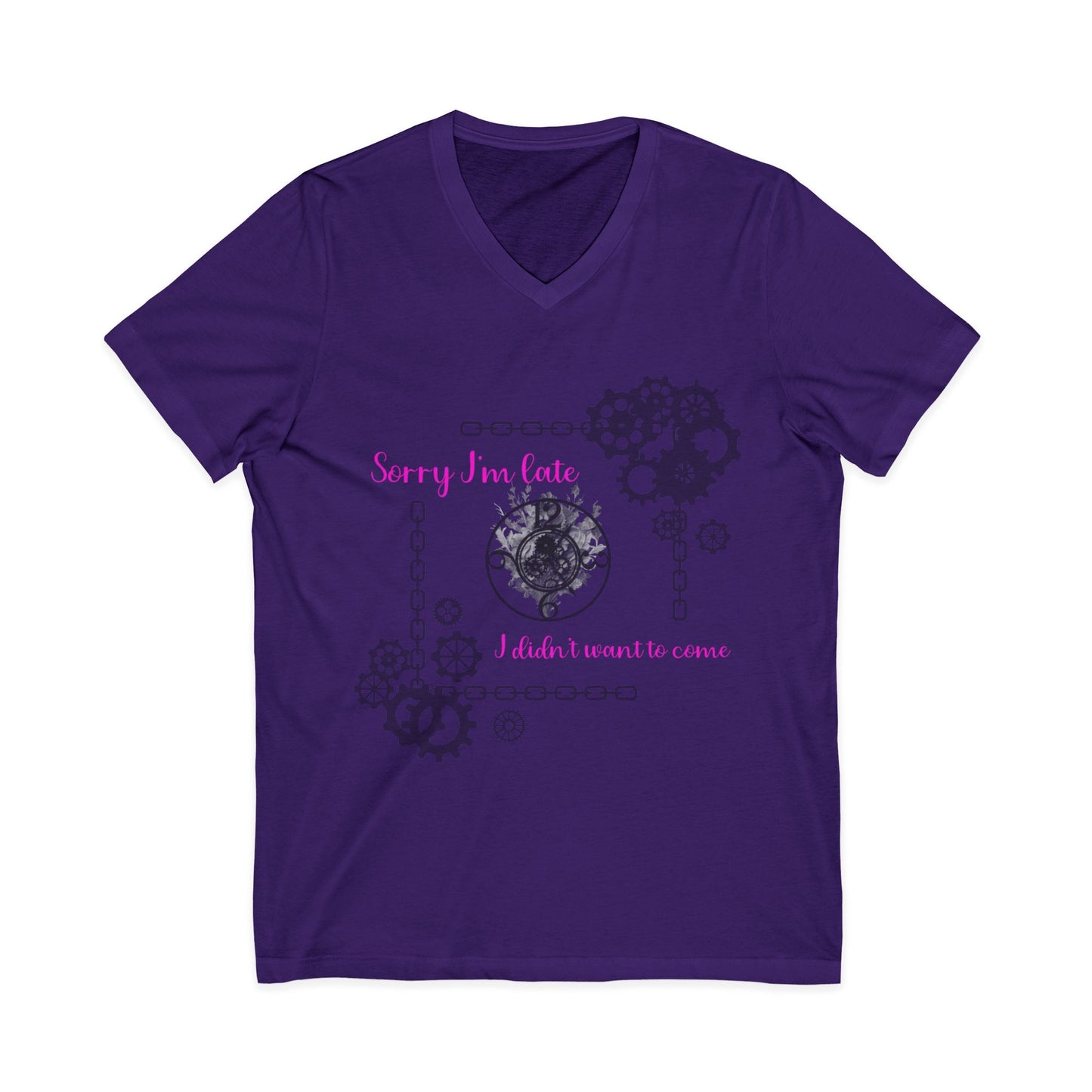 Sorry I'm late Women's Jersey Short Sleeve V-Neck Tee