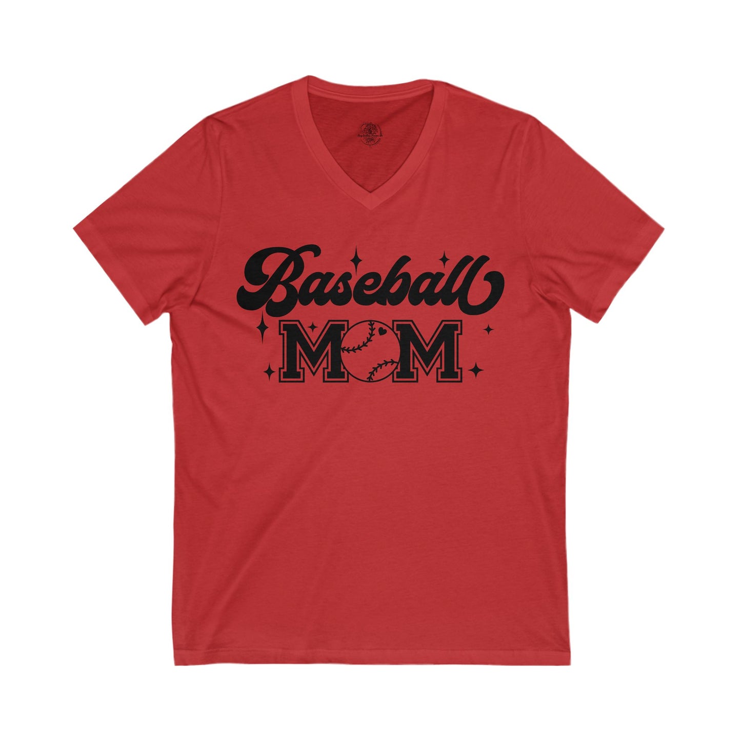 Baseball Mom Women's Jersey Short Sleeve V-Neck Tee