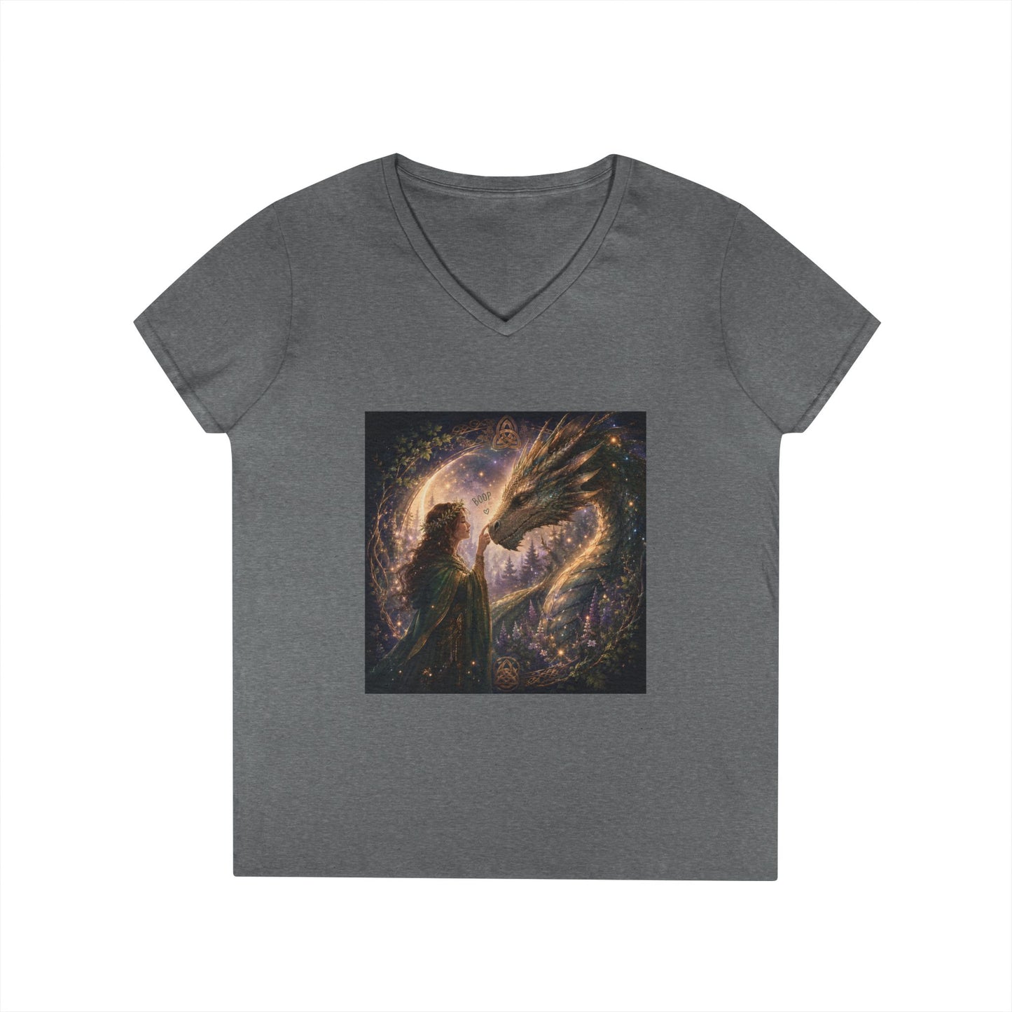 Dragon Boop V-Neck T-Shirt Spiritual Fantasy Women's Tee