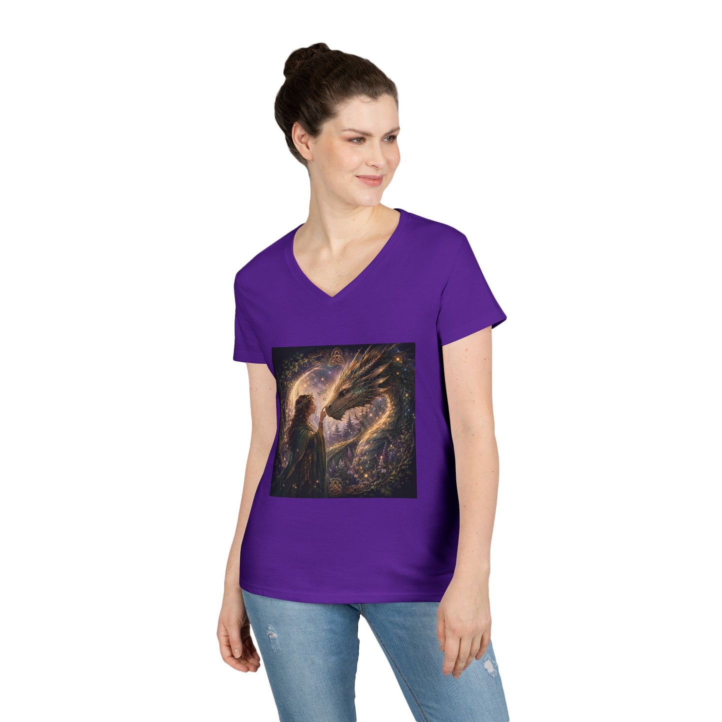 Dragon Boop V-Neck T-Shirt Spiritual Fantasy Women's Tee