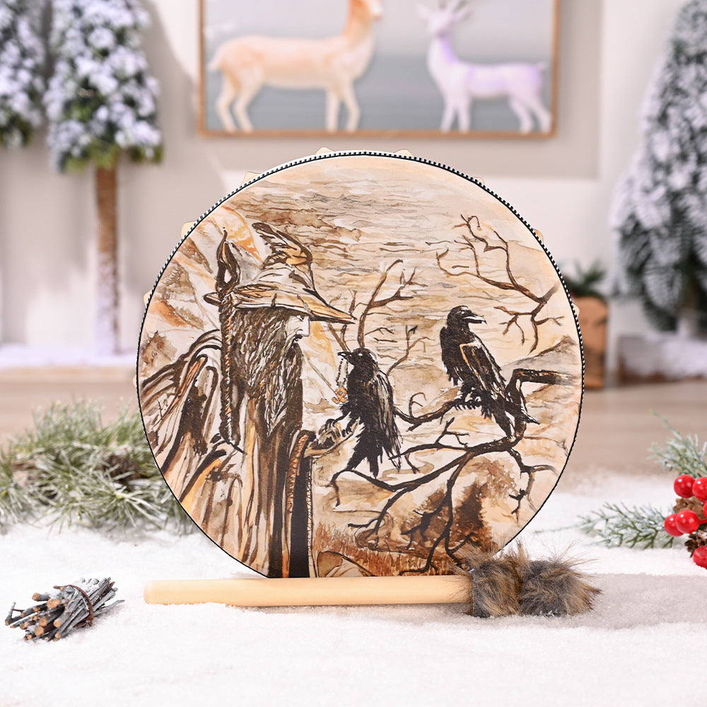 Tree Of Life Flower Bird Lion Crow Small Hand Drum
