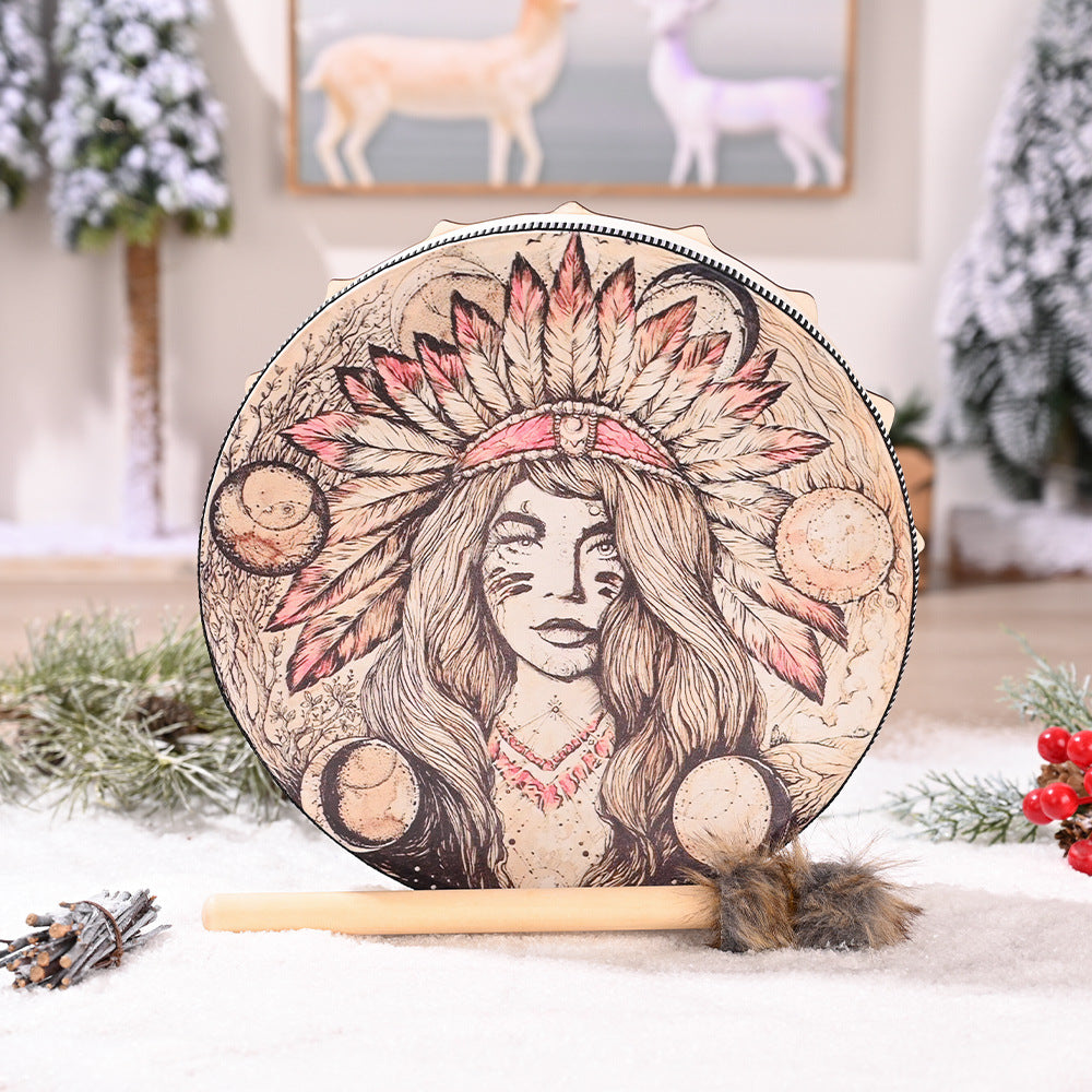 Tree Of Life Flower Bird Lion Crow Small Hand Drum