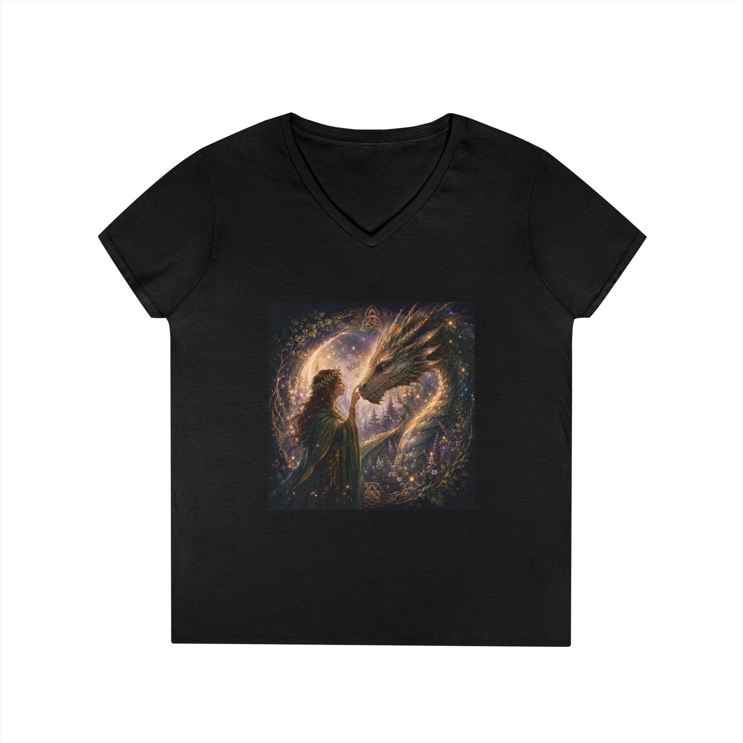 Dragon Boop V-Neck T-Shirt Spiritual Fantasy Women's Tee