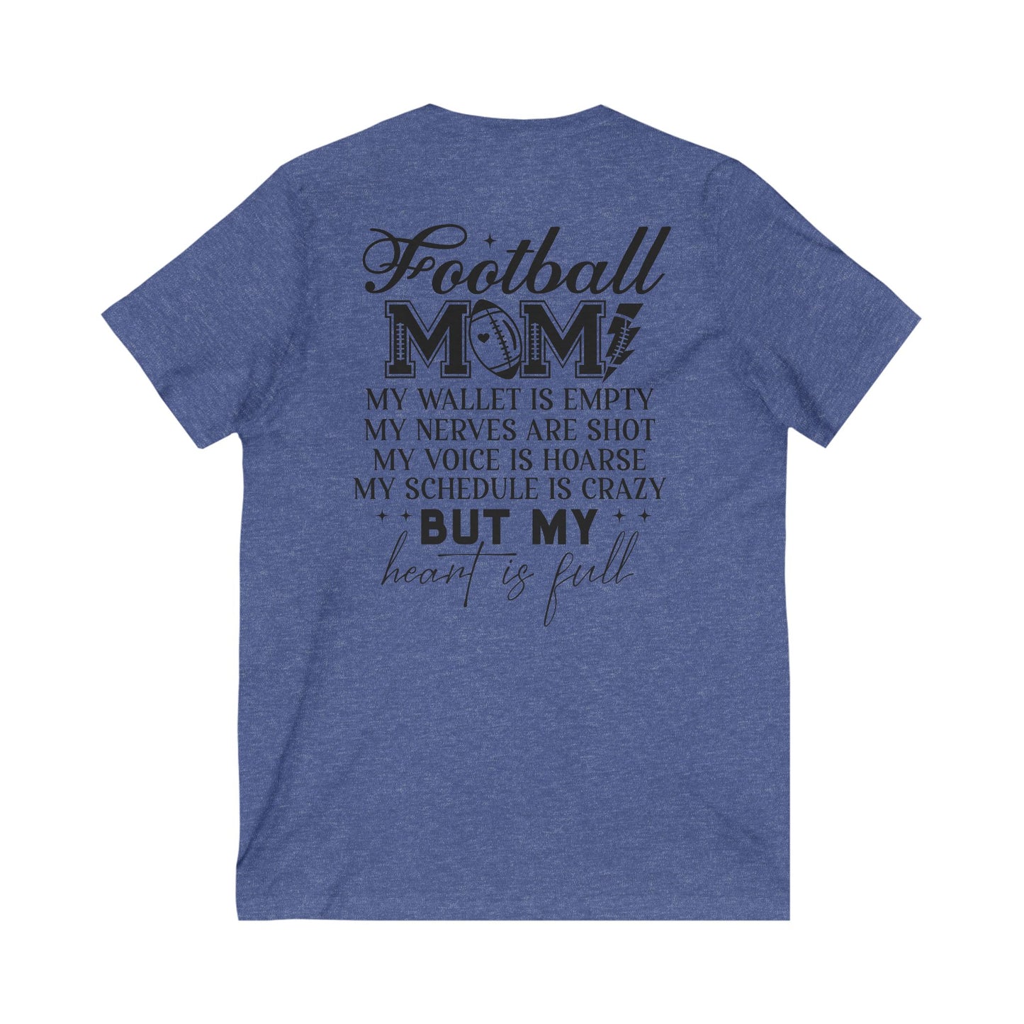 Football Mom Women's Jersey Short Sleeve V-Neck Tee