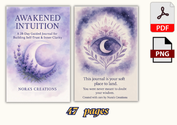 Awakened Intuition: A 28-Day Guided PDF Journal for Building Self-Trust & Inner Clarity Printable