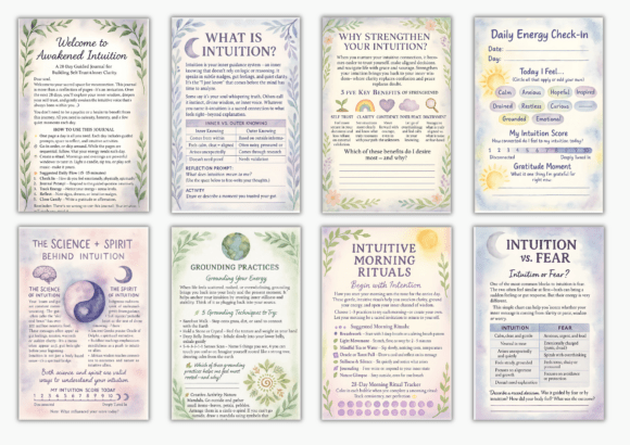 Awakened Intuition: A 28-Day Guided PDF Journal for Building Self-Trust & Inner Clarity Printable