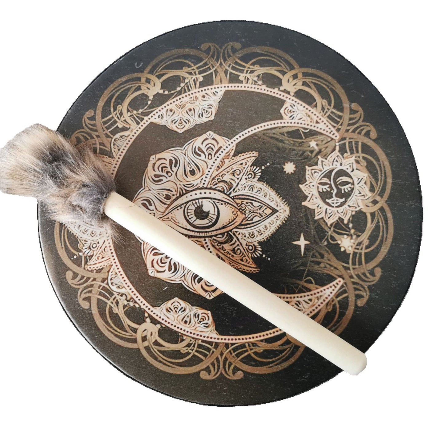 Tree Of Life Flower Bird Lion Crow Small Hand Drum