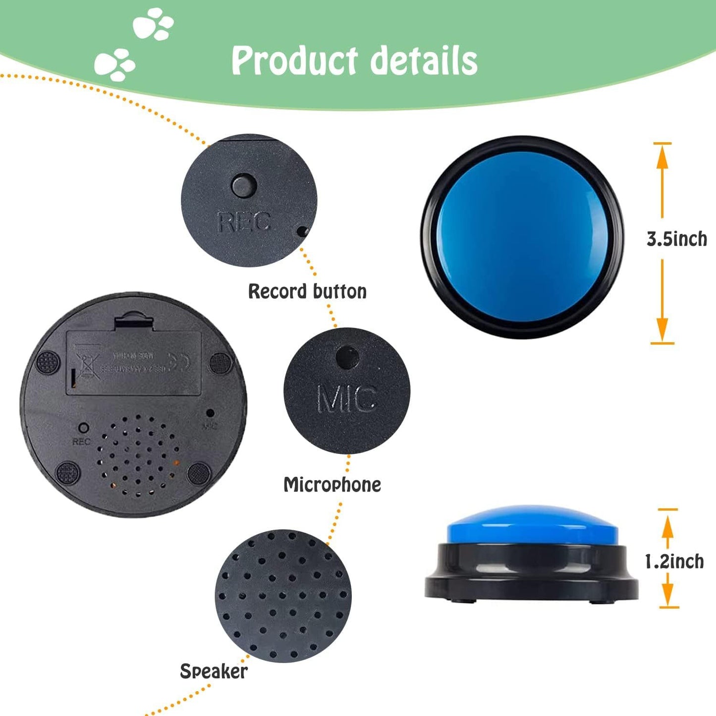 Button For Communication Pet Training Buzzer