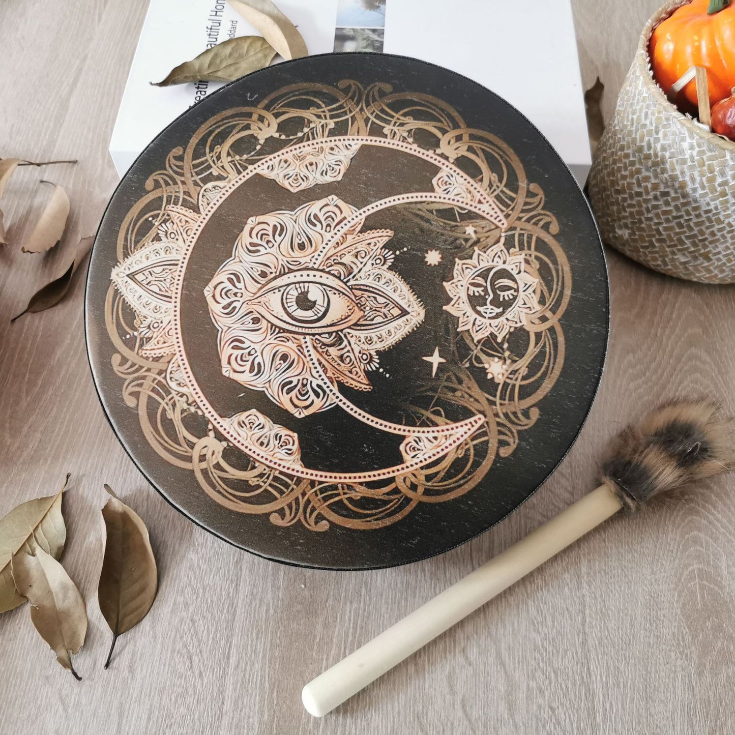 Tree Of Life Flower Bird Lion Crow Small Hand Drum