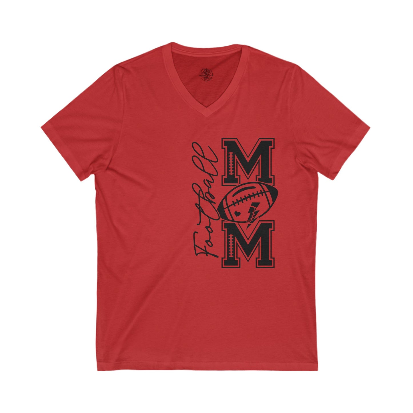 Football Mom Women's Jersey Short Sleeve V-Neck Tee