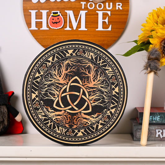 Tree Of Life Flower Bird Lion Crow Small Hand Drum