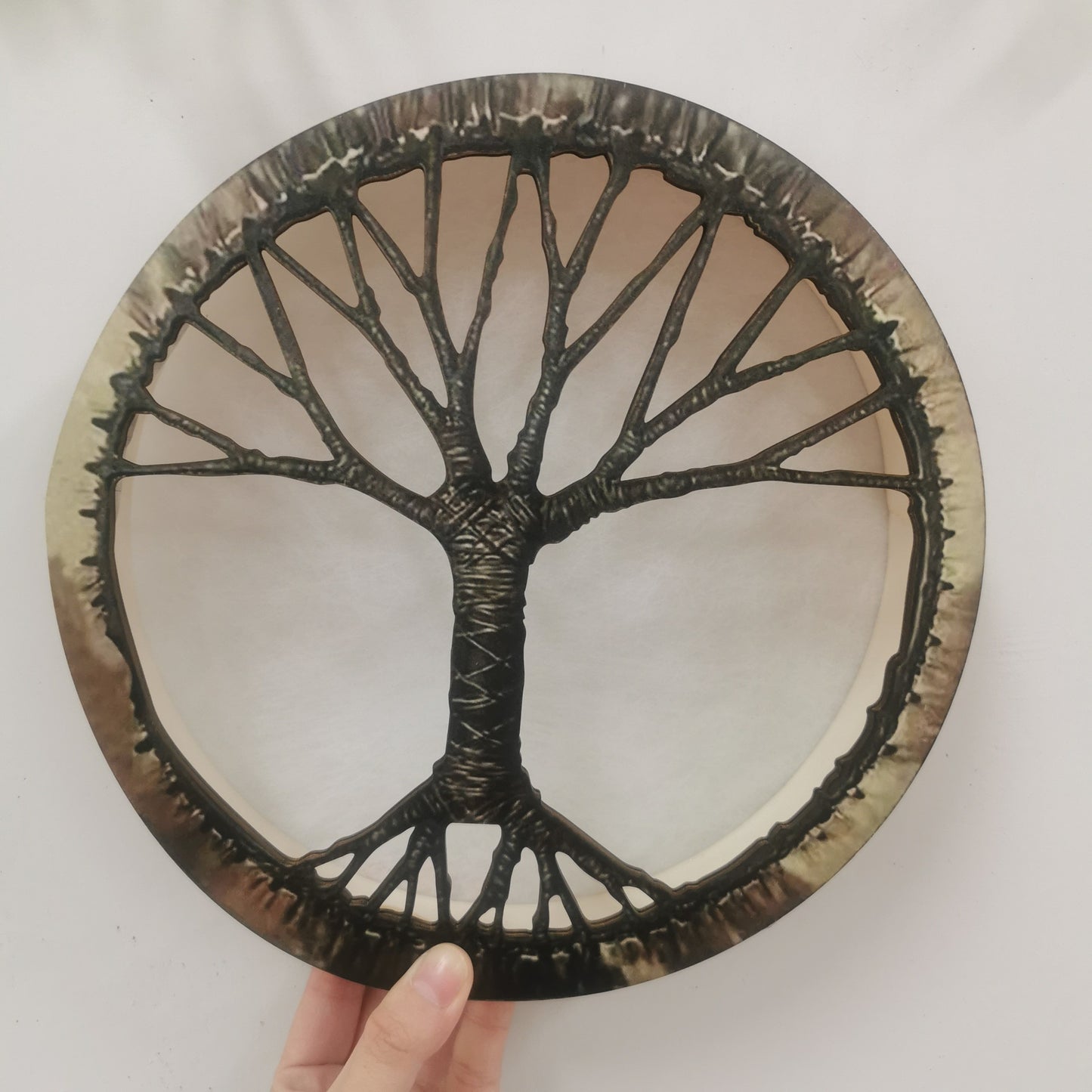 Tree Of Life Flower Bird Lion Crow Small Hand Drum