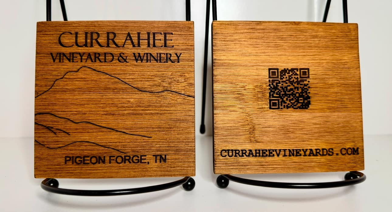 Company Logo Coasters with Optional QR Code on Back