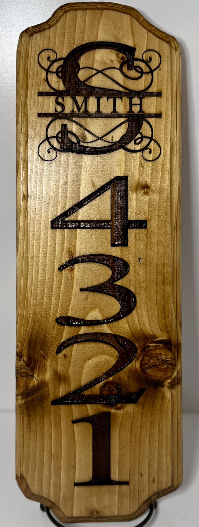 Monogram Name and Address Wooden Sign Plaque