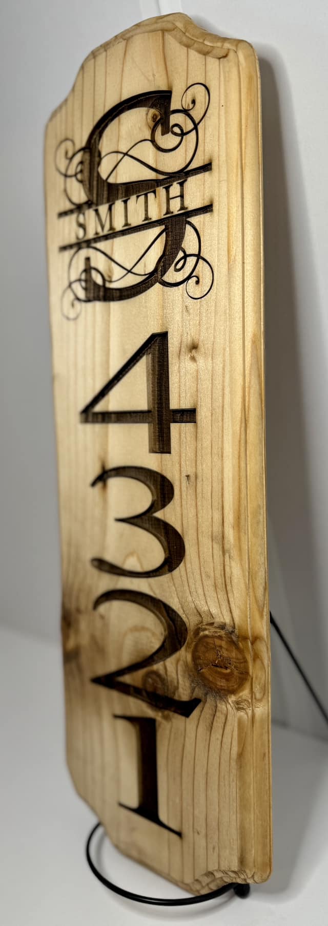 Monogram Name and Address Wooden Sign Plaque