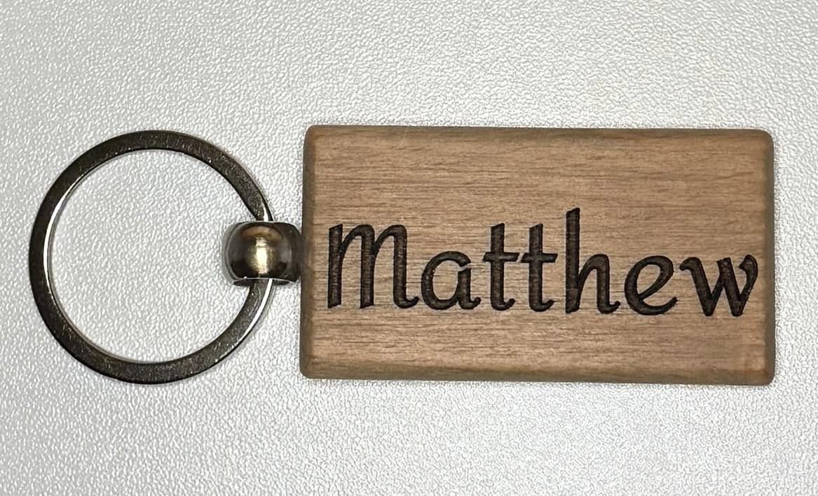 Name and Scripture Personalized Wooden Keychain 2 Sides