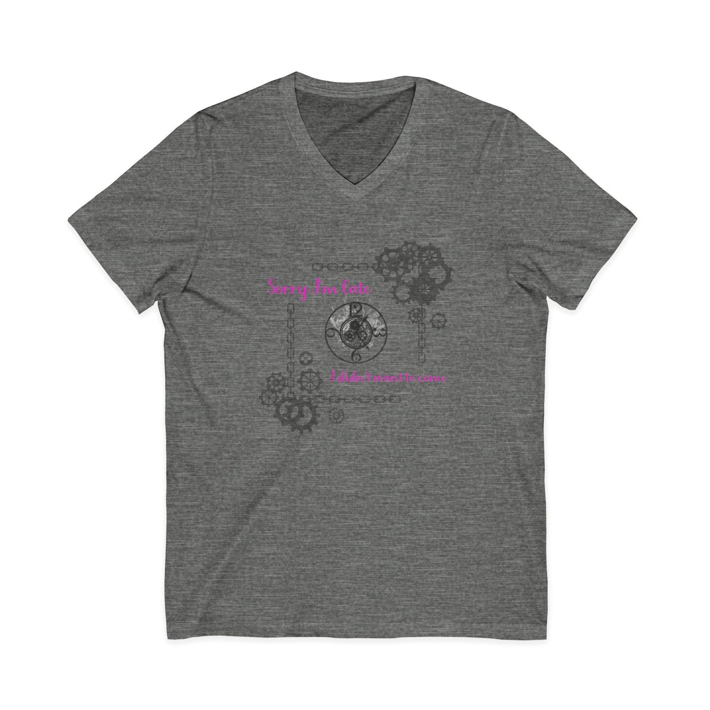 Sorry I'm late Women's Jersey Short Sleeve V-Neck Tee