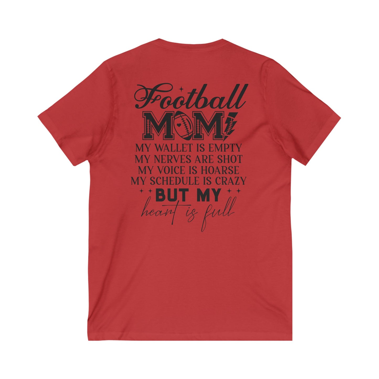 Football Mom Women's Jersey Short Sleeve V-Neck Tee