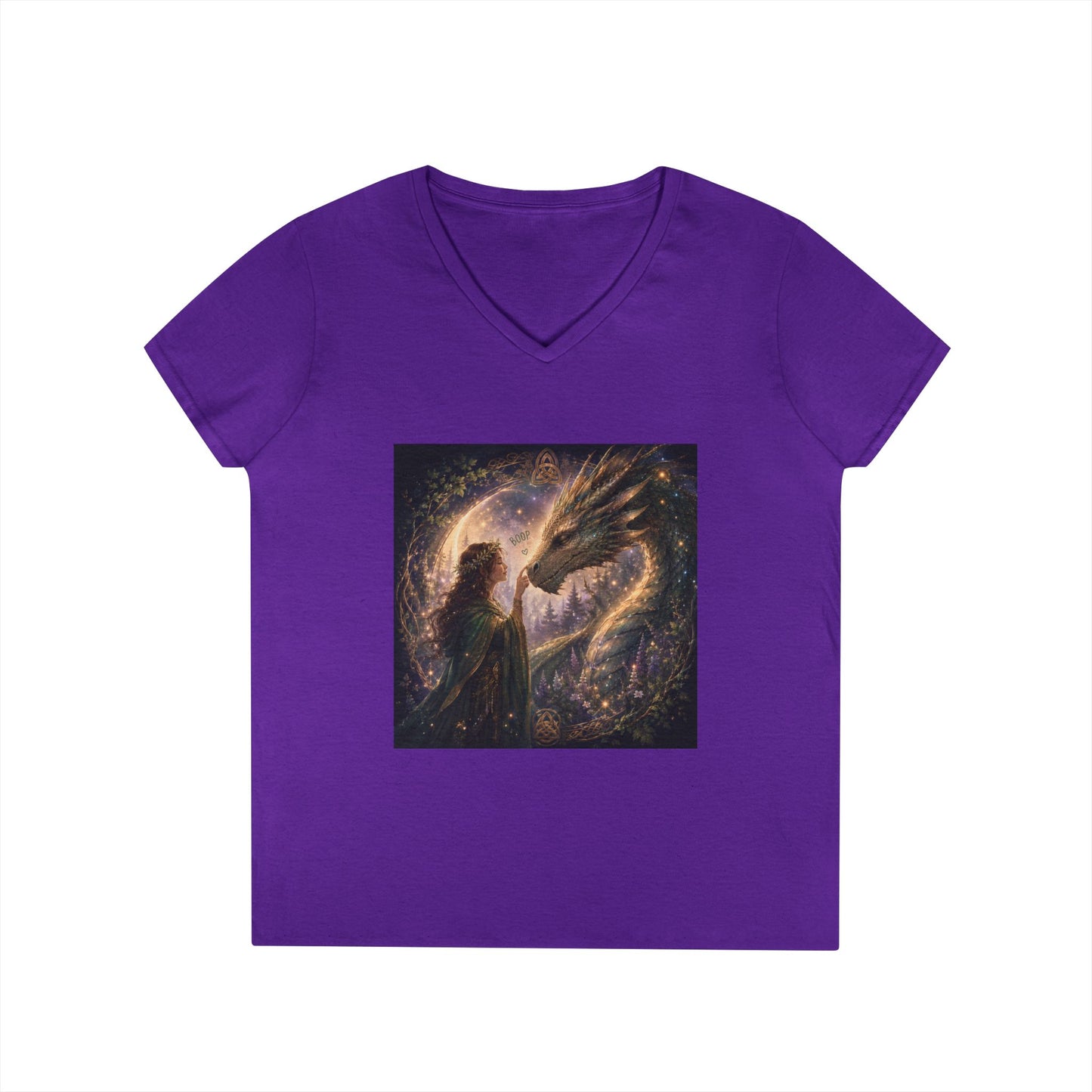 Dragon Boop V-Neck T-Shirt Spiritual Fantasy Women's Tee