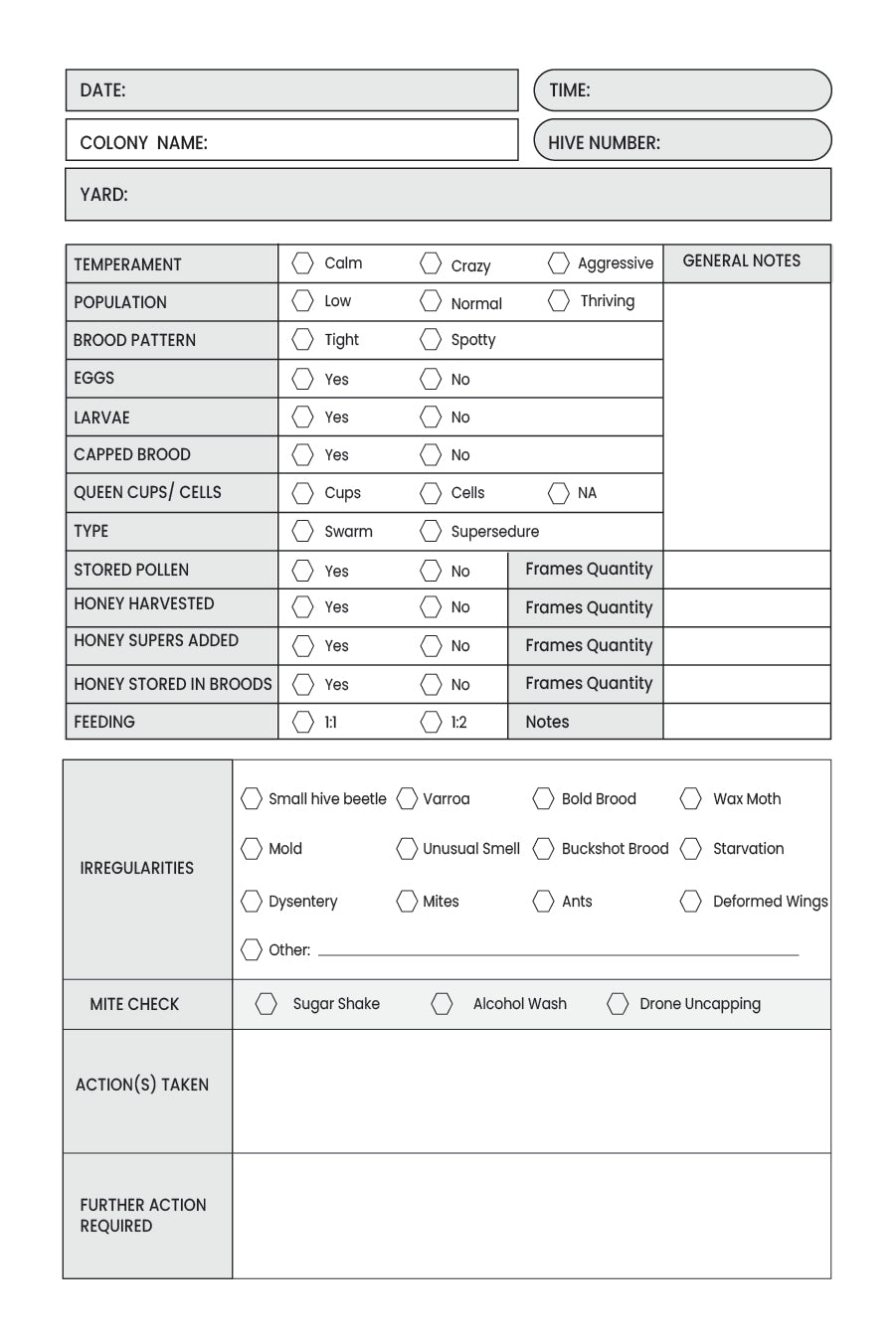 FREE 200 Page Beekeeper Logbook
