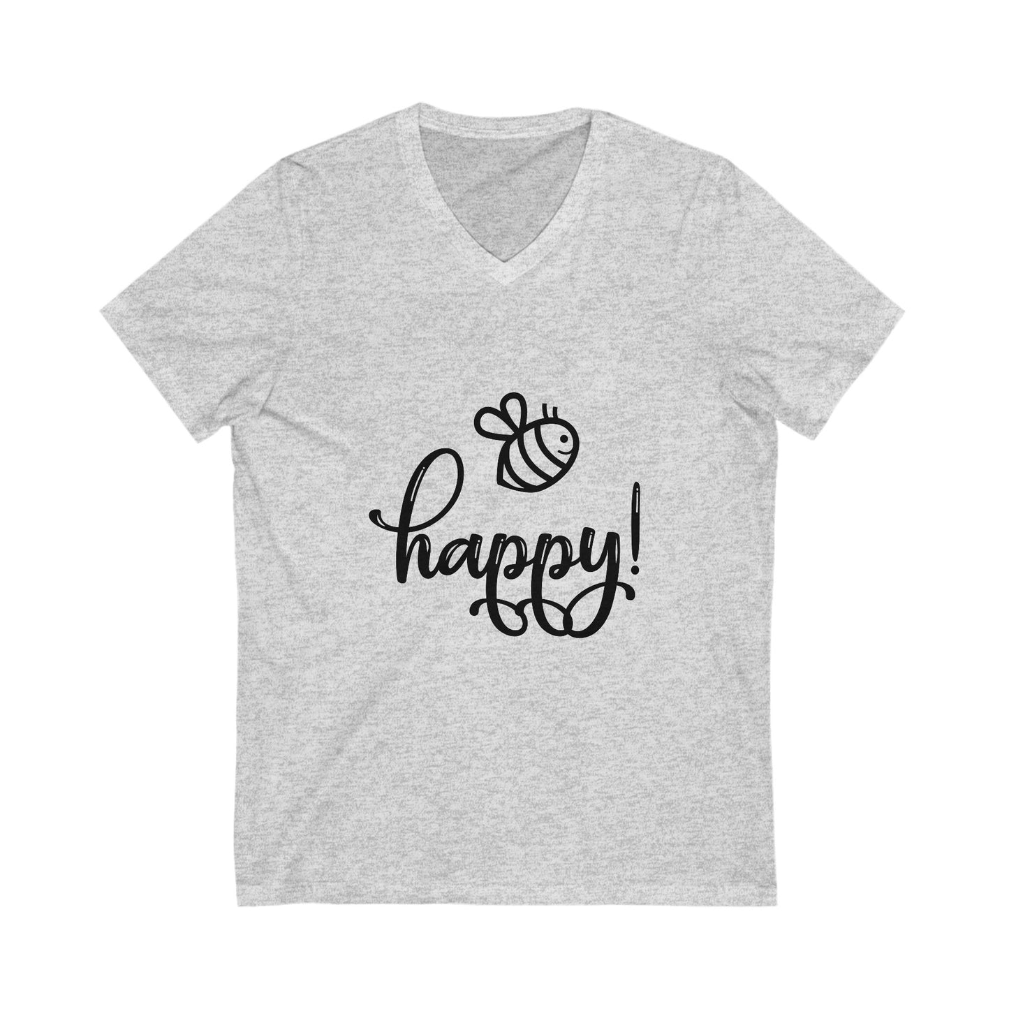 Bee Happy Women's Jersey Short Sleeve V-Neck Tee