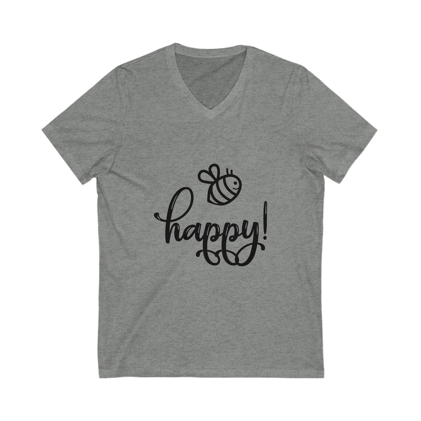 Bee Happy Women's Jersey Short Sleeve V-Neck Tee