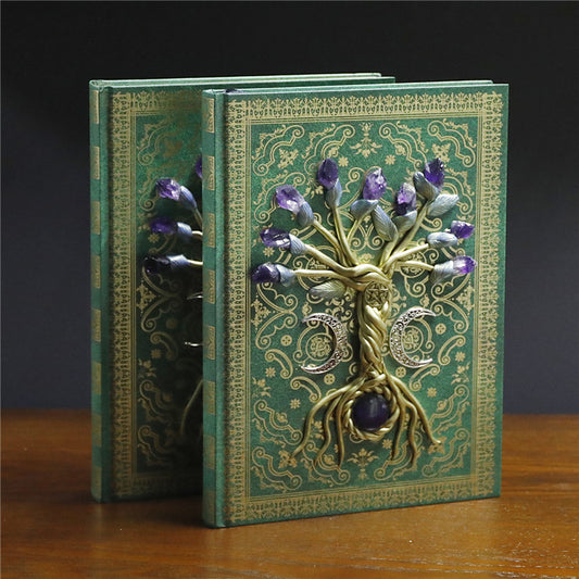 Crystal Tree Inlaid Natural Crystal Notebook