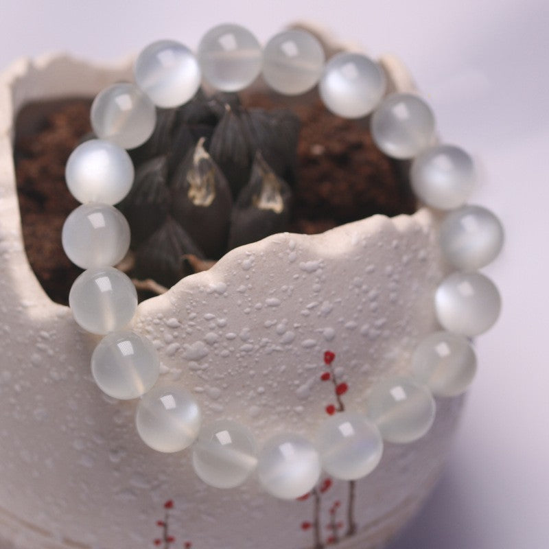 Natural White Moonstone Bracelet From Sri Lanka