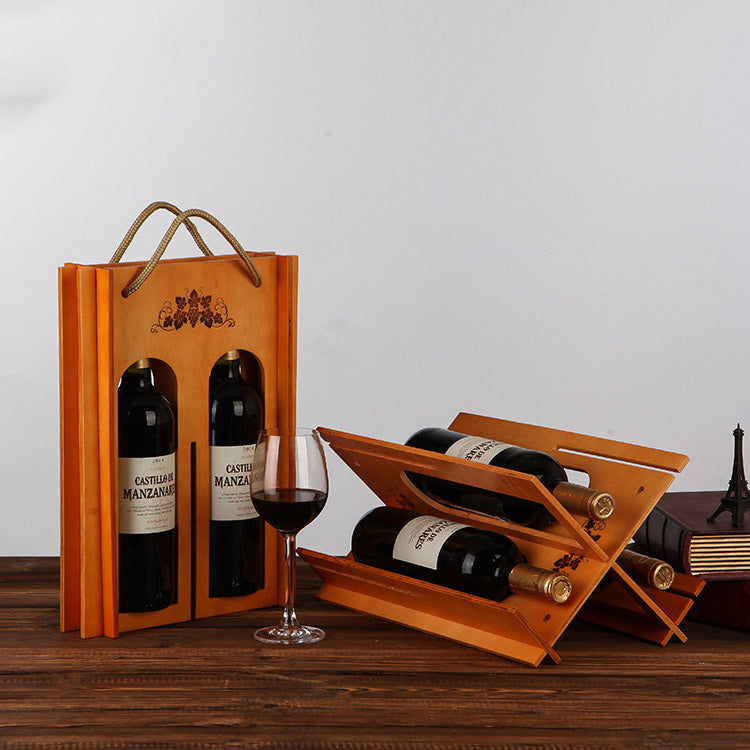 Creative Wooden Wine Rack Converts to Wine Box