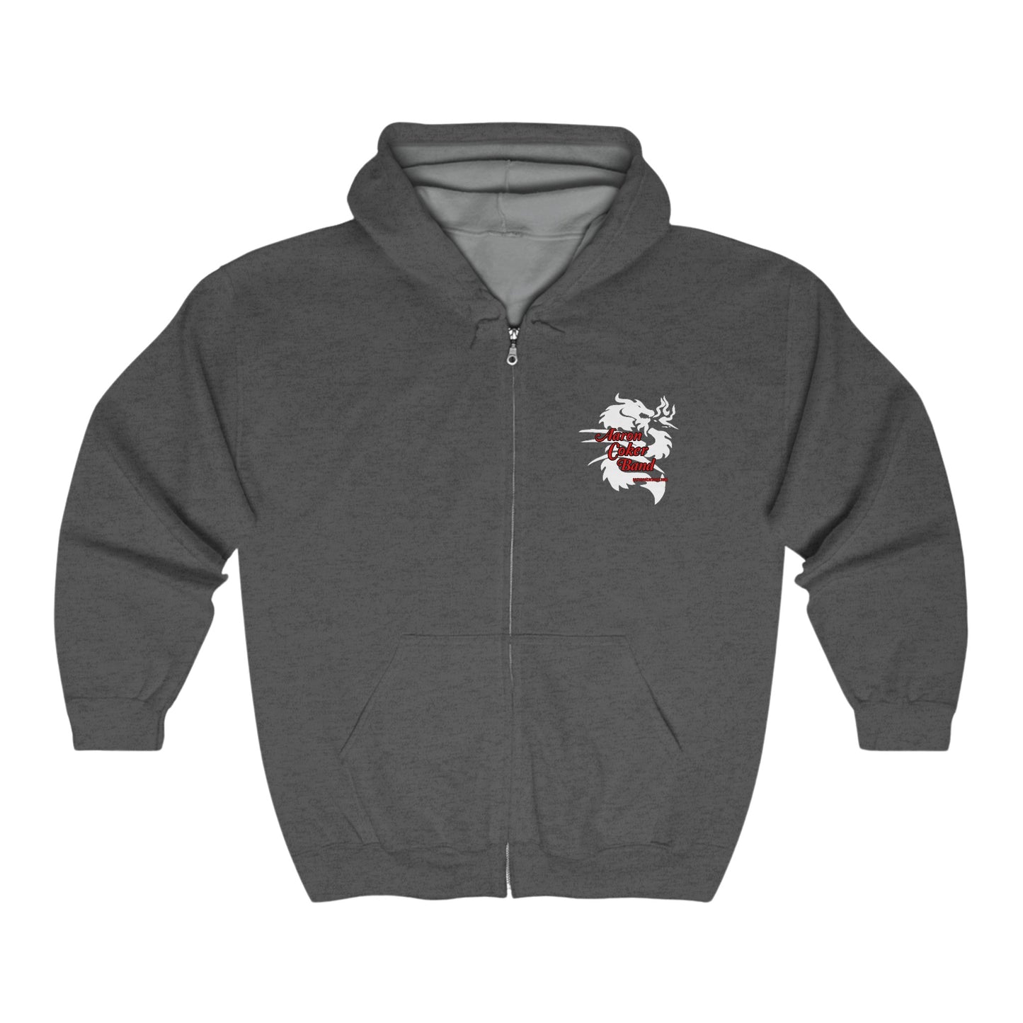 Aaron Coker Band White Dragon Men's Full Zip Hooded Sweatshirt