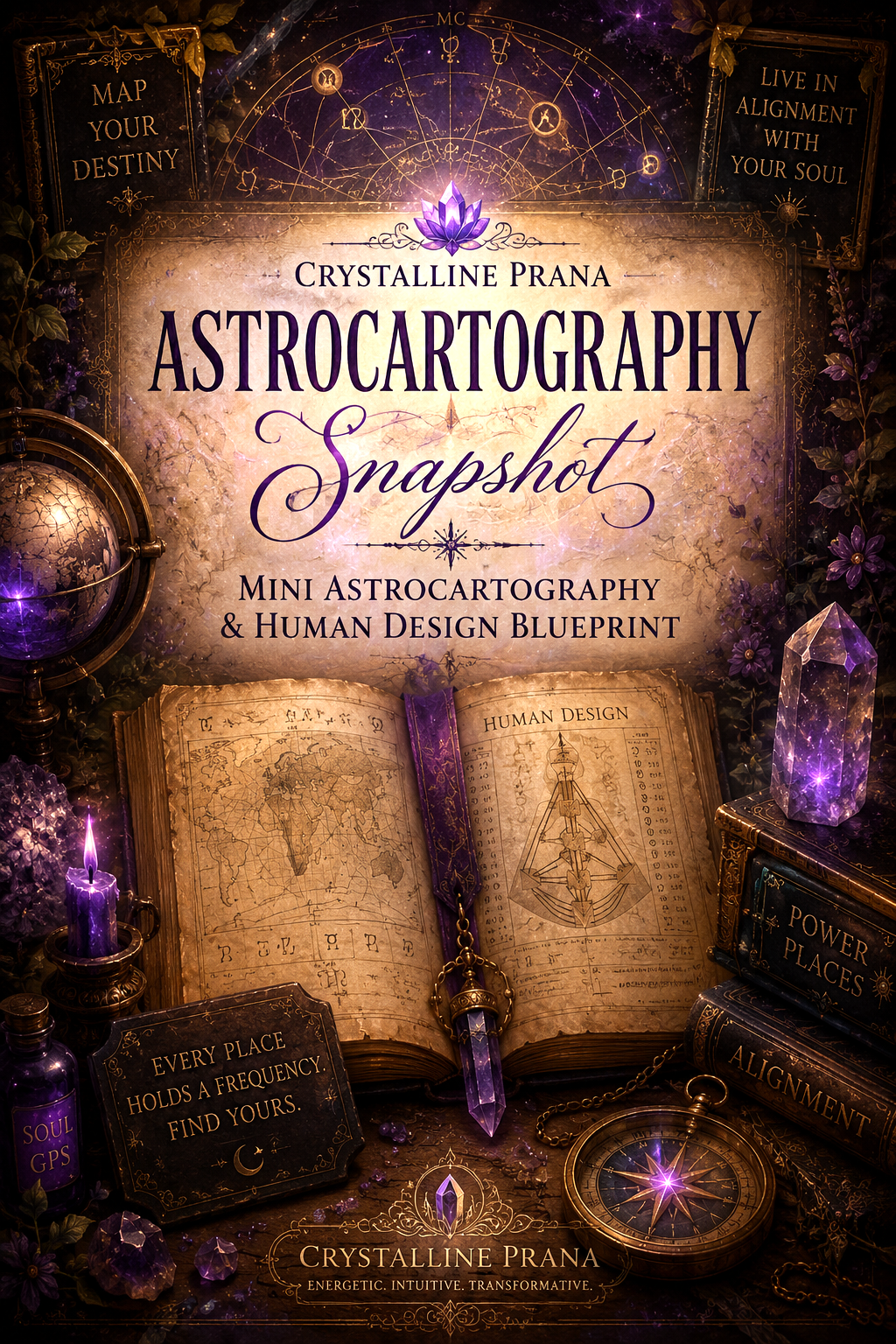 Crystalline Prana Astrocartography Map & Human Design Blueprint