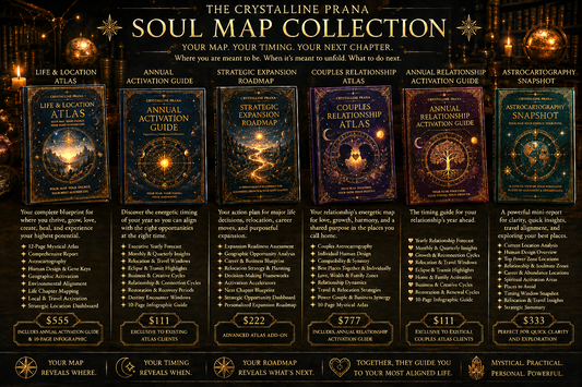 Crystalline Prana Life & Location Astrocartography Atlas & Human Design Blueprint with Bonus Activation Guide